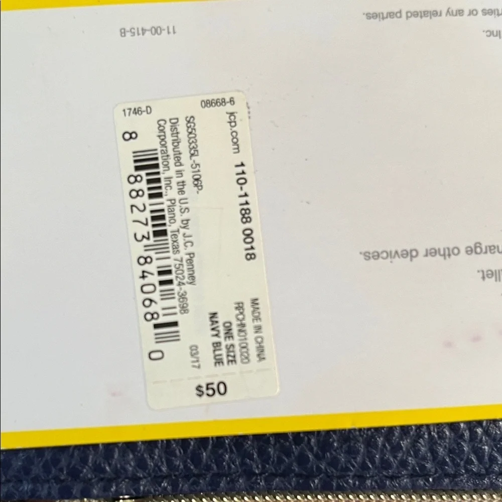 Liz Claiborne Navy Phone Charging Wallet